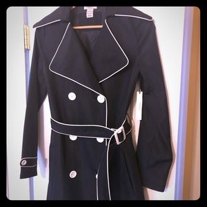 // Navy & White Trench Coat //